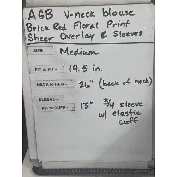 AGB Floral Print V-Neck Rust Tank/sheer overlay Layered Hem Size M Dark Fairy - Picture 10 of 10